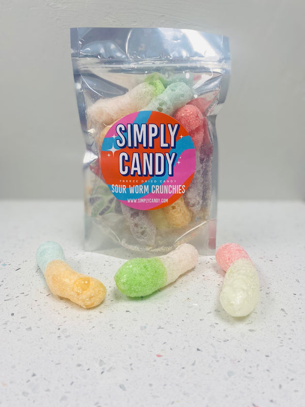 Freeze Dried Sour Worm Crunchies – Simply Candy