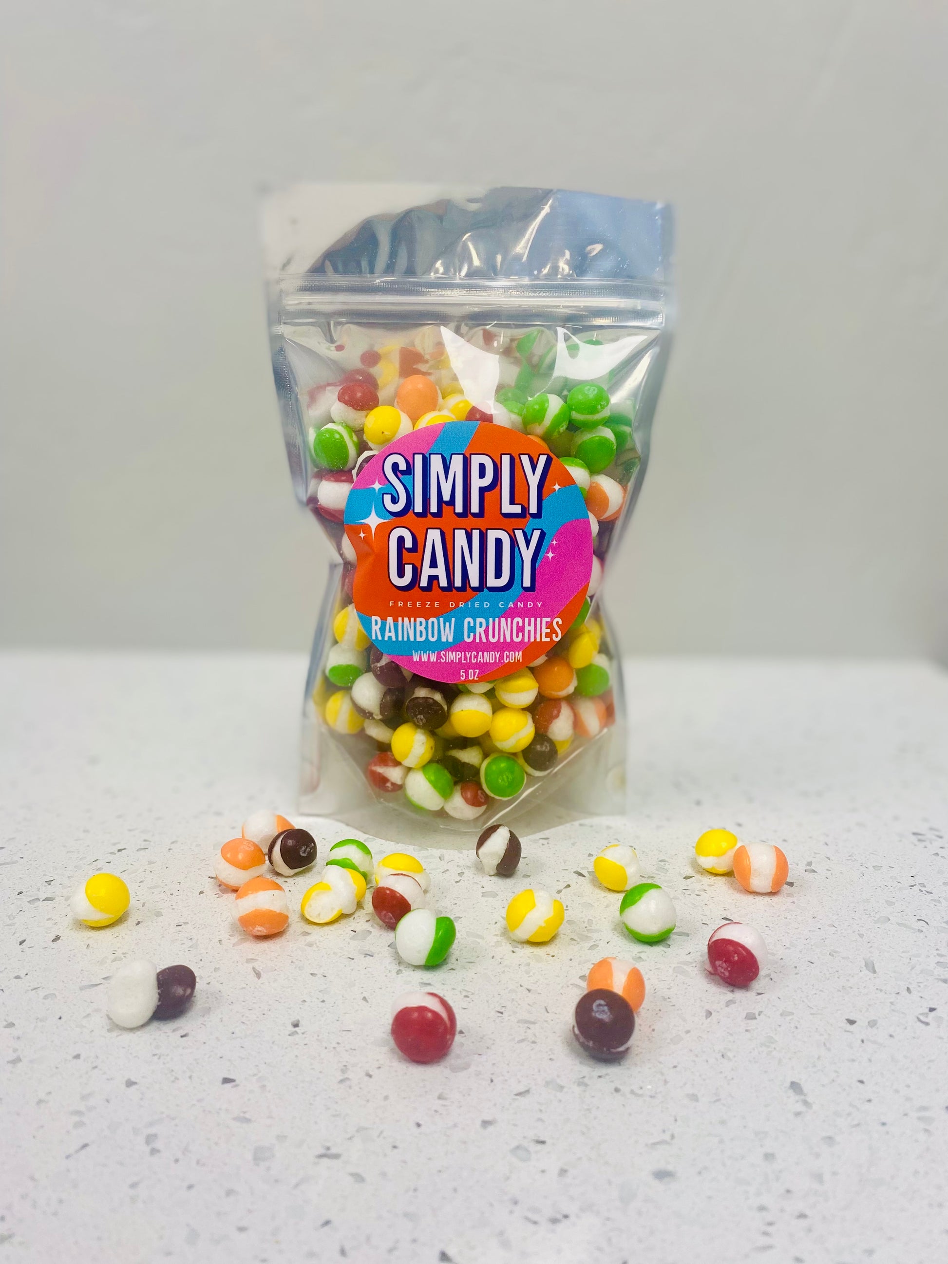 Freeze Dried SOUR Rainbow Candy Crunchers- Mardi Gras Beads